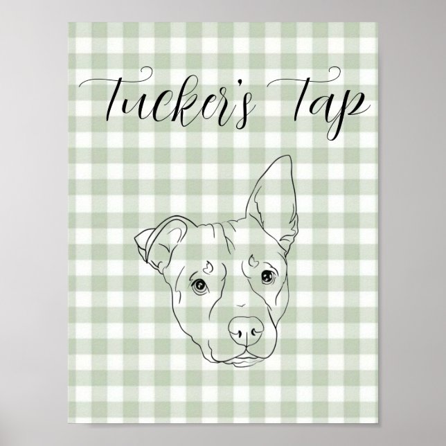 Wedding bar sign with dog  (Front)