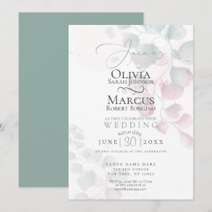 Wedding   Barely There Watercolor Eucalyptus Invitation