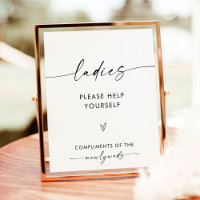 Wedding Bathroom Sign | Minimalist Restroom Sign 