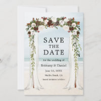 Wedding Beach Canopy Watercolor Boho Floral