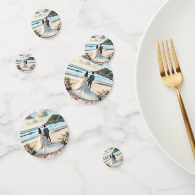 Wedding Beach Couple Confetti (Group)