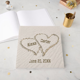 Wedding Beach Hearts In Sand With Names Guest Book