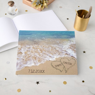 Wedding Beach Hearts With Names Guest Book