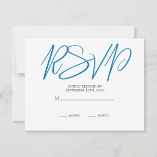Wedding Beach Ocean Blue Sand Modern Destination RSVP Card