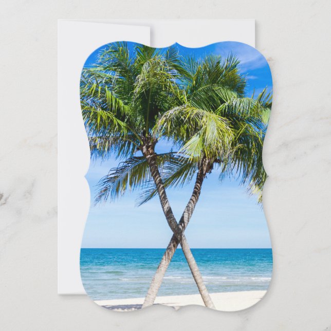 Wedding Beach Palm Trees Destiny's Destiny Invitation (Front)