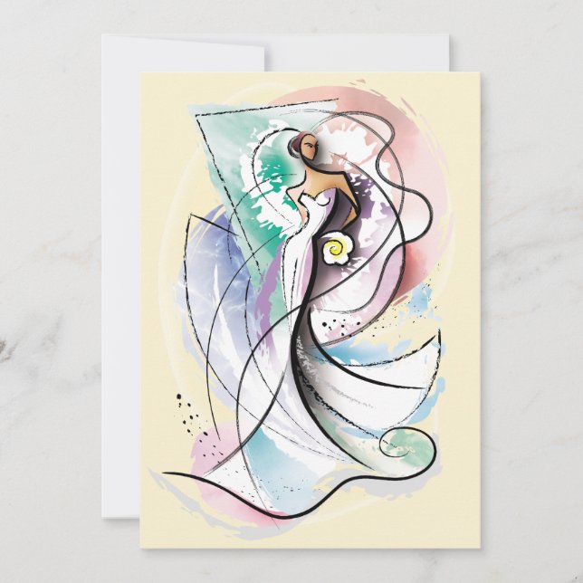 Wedding beautiful bride vector art (Front)