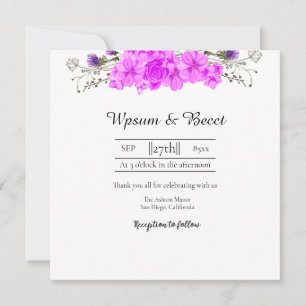 Wedding Beautiful Floral Iivitation Card