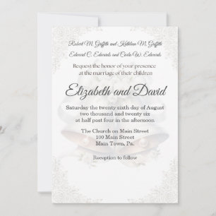 Wedding Bell Background Wedding Invitation