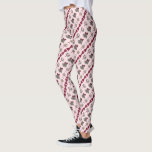 Wedding Bells Bridal Rose Flower Bowtie Leggings<br><div class="desc">Features an original wedding-themed illustration of a pink rose boutonniere,  a pair of silver wedding bells,  a bridal bouquet,  and a burgundy bow tie.

Designer is available to create and upload custom designs to match the colours and themes of your wedding--click "Ask this Designer" to begin the design process!</div>