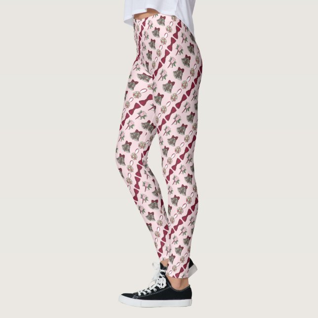 Wedding Bells Bridal Rose Flower Bowtie Leggings (Left)