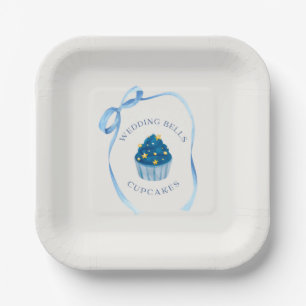 Wedding Bells Cupcakes Blue Bridal Showers Favou Paper Plate