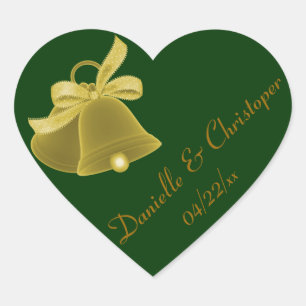 "Wedding Bells" - Dark Green [a] Heart Sticker