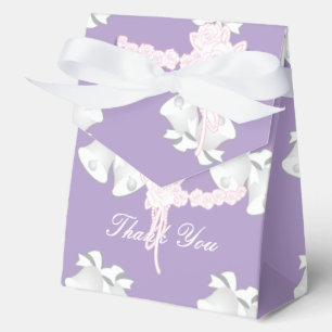 Wedding Bells Floral Lilac Thank You Favour Box