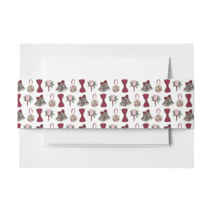 Wedding Bells Flowers Bow Tie Bridal Rose Bouquet Invitation Belly Band