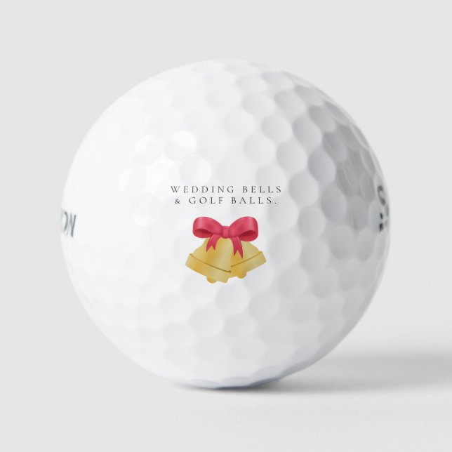 'Wedding Bells & Golf Balls' Wedding Favour Gift  Balls (Front)