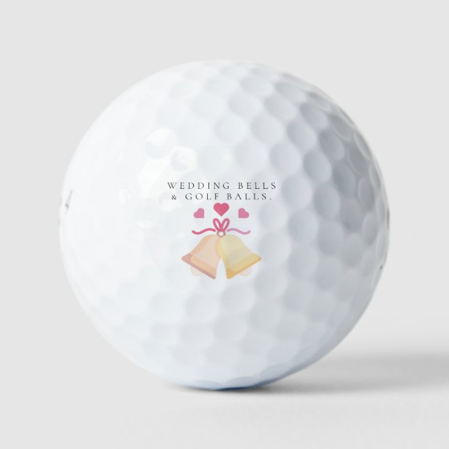 'Wedding Bells & Golf Balls' Wedding Favour Gift  Balls (Front)