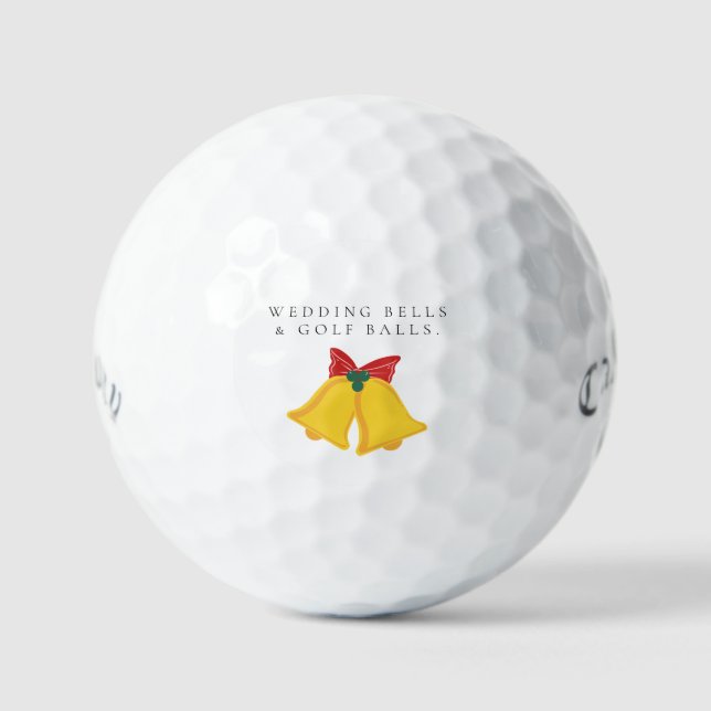 'Wedding Bells & Golf Balls' Wedding Favour Gift  Balls (Front)