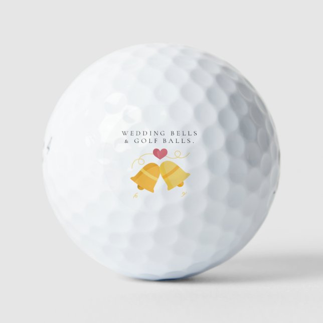 'Wedding Bells & Golf Balls' Wedding Favour Gift  Balls (Front)