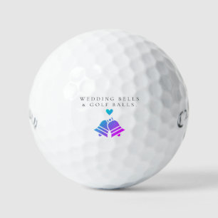 'Wedding Bells & Golf Balls' Wedding Favour Gift  Balls