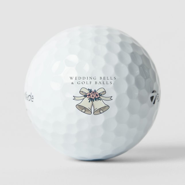 'Wedding Bells & Golf Balls' Wedding Favour Gift  Balls (Front)