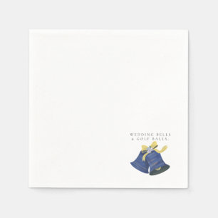'Wedding Bells & Golf Balls' Wedding Favour Gift Napkin