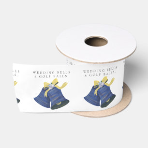 'Wedding Bells & Golf Balls' Wedding Favour Gift Satin Ribbon
