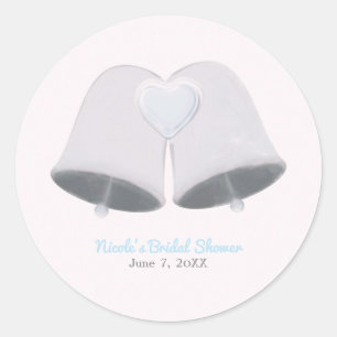 Wedding Bells & Heart Engagement Bridal Shower Classic Round Sticker