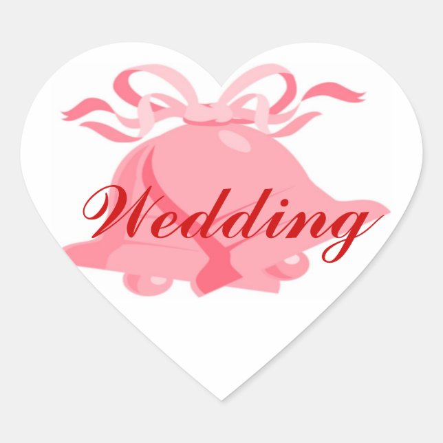 Wedding Bells Heart Sticker (Front)