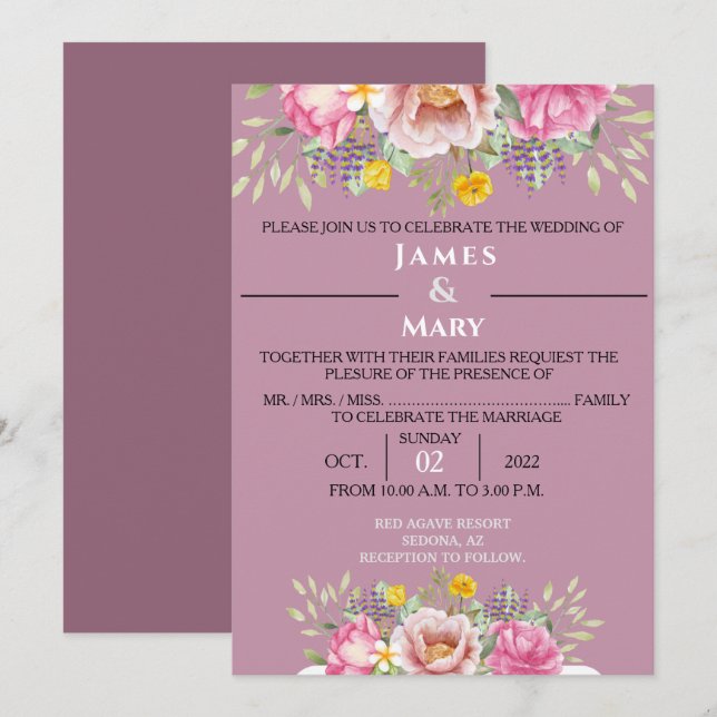 WEDDING BELLS  INVITATION (Front/Back)