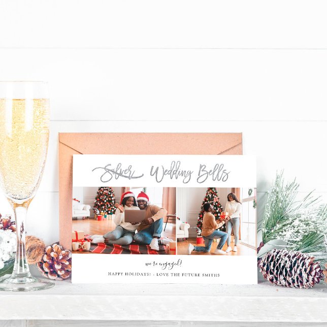 Wedding Bells Multi Photo Engagement Card -WH (Creator Uploaded)