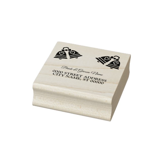 Wedding Bells Party Return Address Rubber Stamp (Stamp)