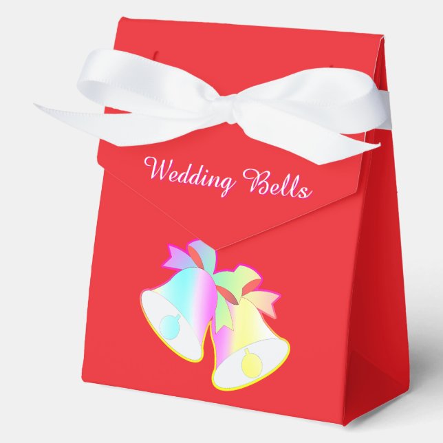 Wedding Bells Red  Favour Box (Front)