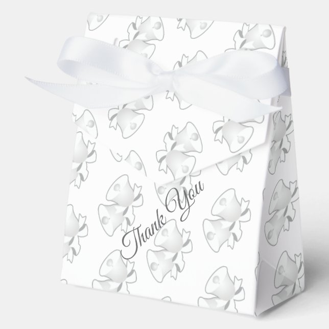 Wedding Bells Repeat  White   Favour Box (Front)