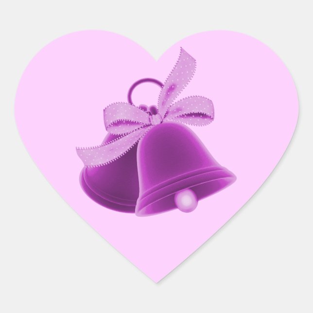 "Wedding Bells" - Rich Purple [a] Heart Sticker (Front)