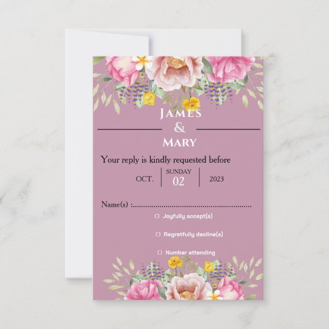 WEDDING BELLS  RSVP CARD (Front)