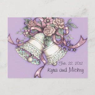 wedding bells save the date postcard