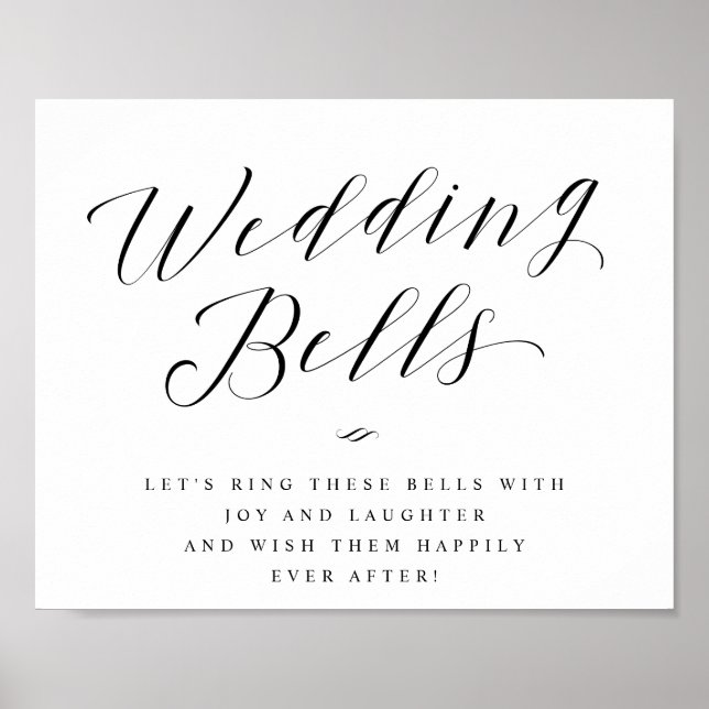 Wedding Bells Send Off Calligraphy Wedding Sign (Front)