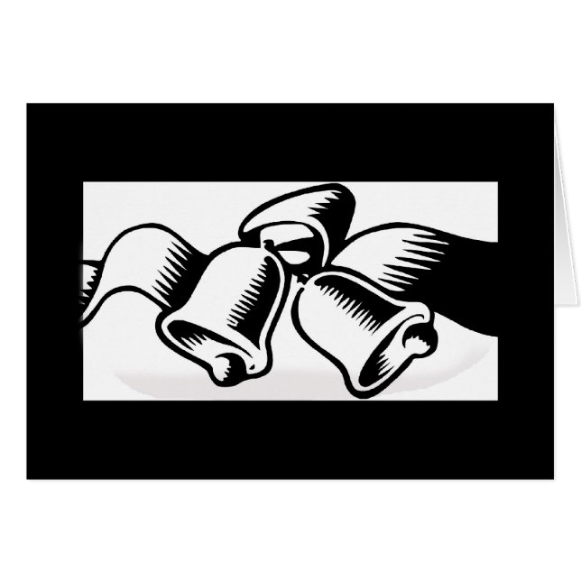 Wedding Bells Silhouette-Customisable Card (Front Horizontal)