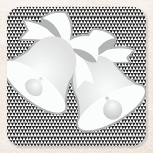 Wedding Bells   Square Paper Coaster