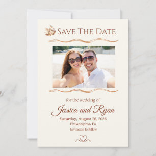 Wedding Bells with Photo Save the Date Invitation