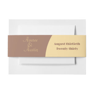 Wedding Belly Band Mocha Mousse Arched Invitation Belly Band