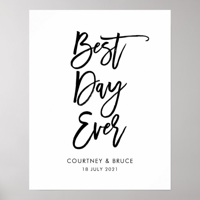 Wedding Best Day Ever Sign (Front)