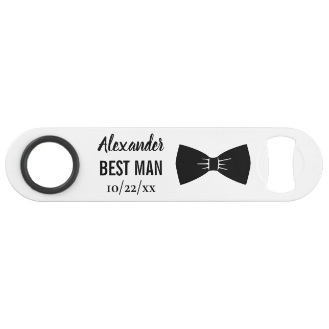 Wedding Best Man Bachelor Party Black Bow Tie (Front (Horizontal))
