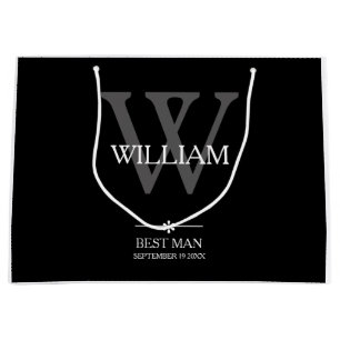 Wedding Best Man Gift Custom Chic Modern Classy Large Gift Bag