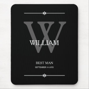 Wedding Best Man Gift Monogram Chic Modern Cool Mouse Mat
