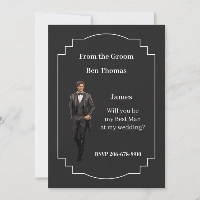 Wedding Best Man Invitation (Front)