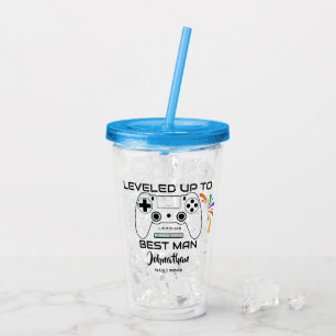 Wedding Best Man Levelled Up Gamer Acrylic Tumbler