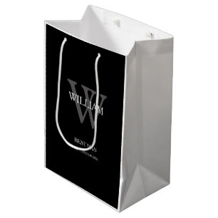 Wedding Best Man Personalised Chic Modern Classy Medium Gift Bag