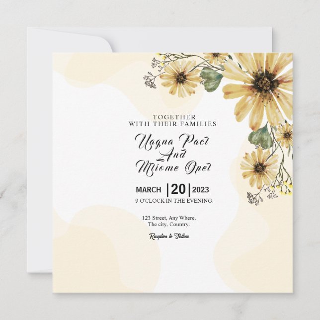 Wedding Best Square Invitation Card Design (Front)