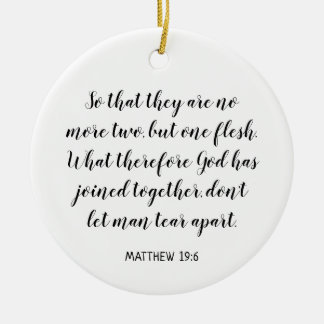 Wedding Bible Verse Matthew 19:6 Photo Ceramic Tree Decoration